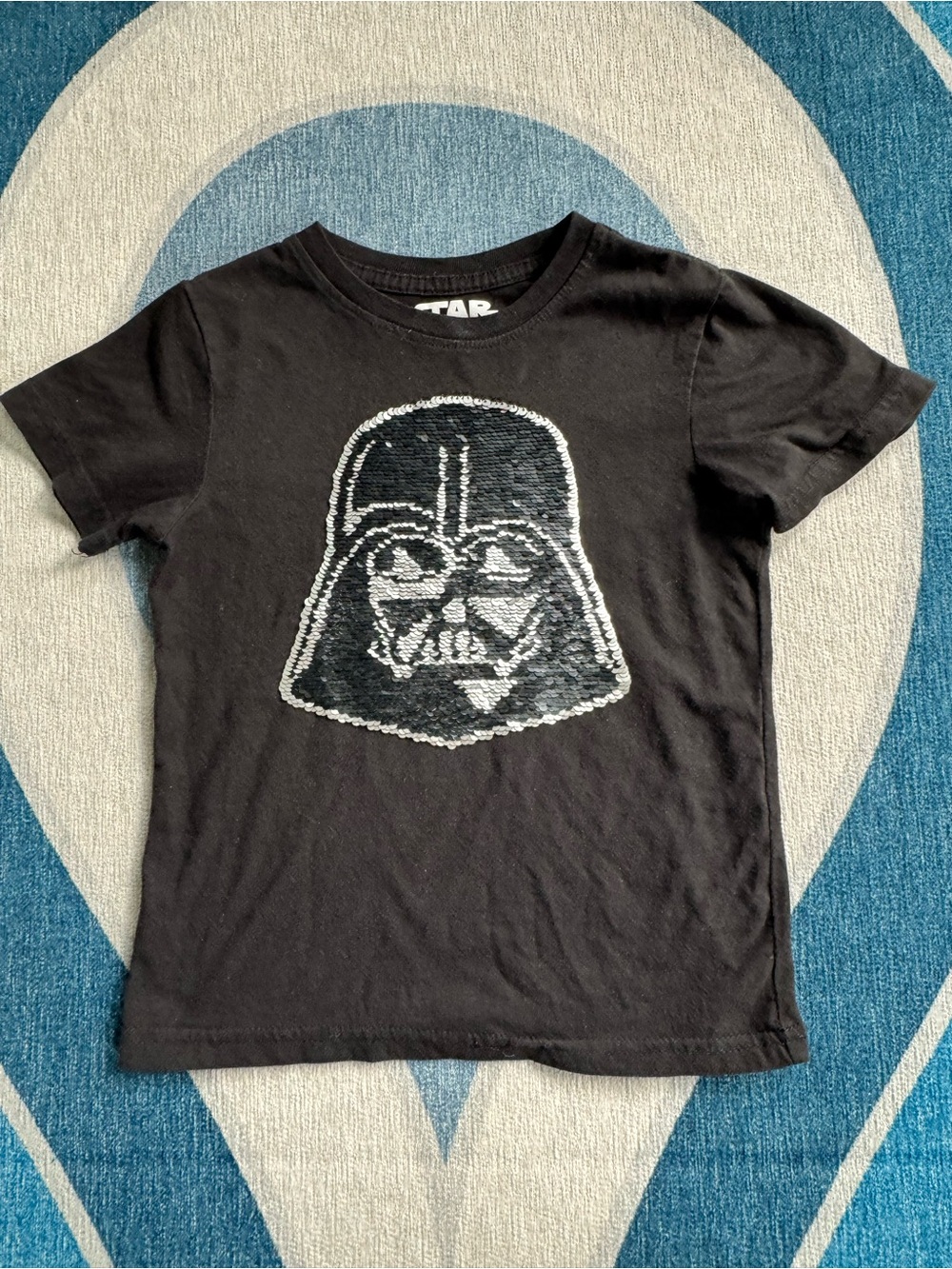 Star Wars Black Kids Darth Vader Sequin Tee